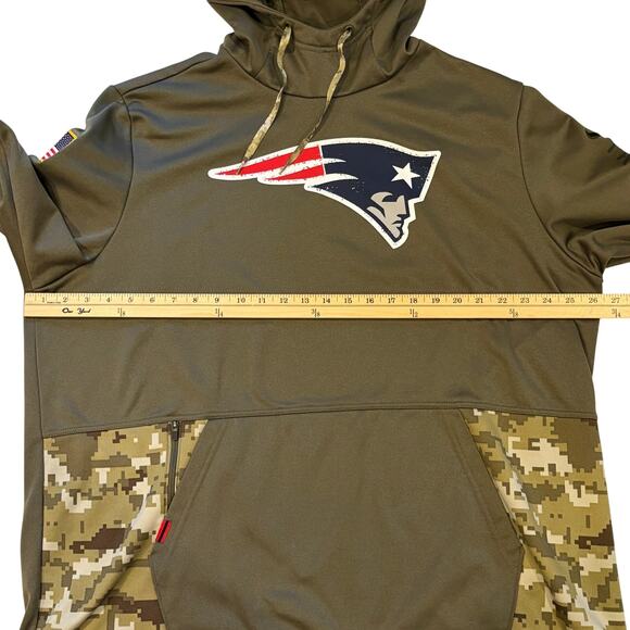 Nike New England Patriots Salute To Service Sweatshirt Mens 2XL Green Therma Fit - Picture 12 of 15